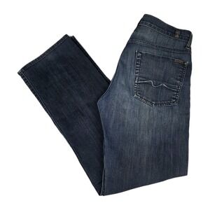 7 For All Mankind Jeans Mens Size 32x32 Austyn Relaxed Straight Blue Denim Pants